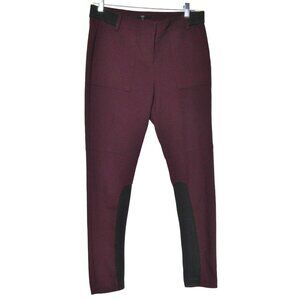 TIBI Maroon Burgandy EQUESTRIAN Riding Jodhpurs Breeches Knit Pants Old Money 6